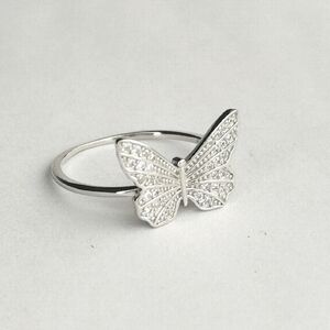 CZ Butterfly Ring Sterling Silver size 9 🆕